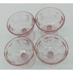 Noritake Provincial-Pink Set of 4 Champagne Sherbet Glass